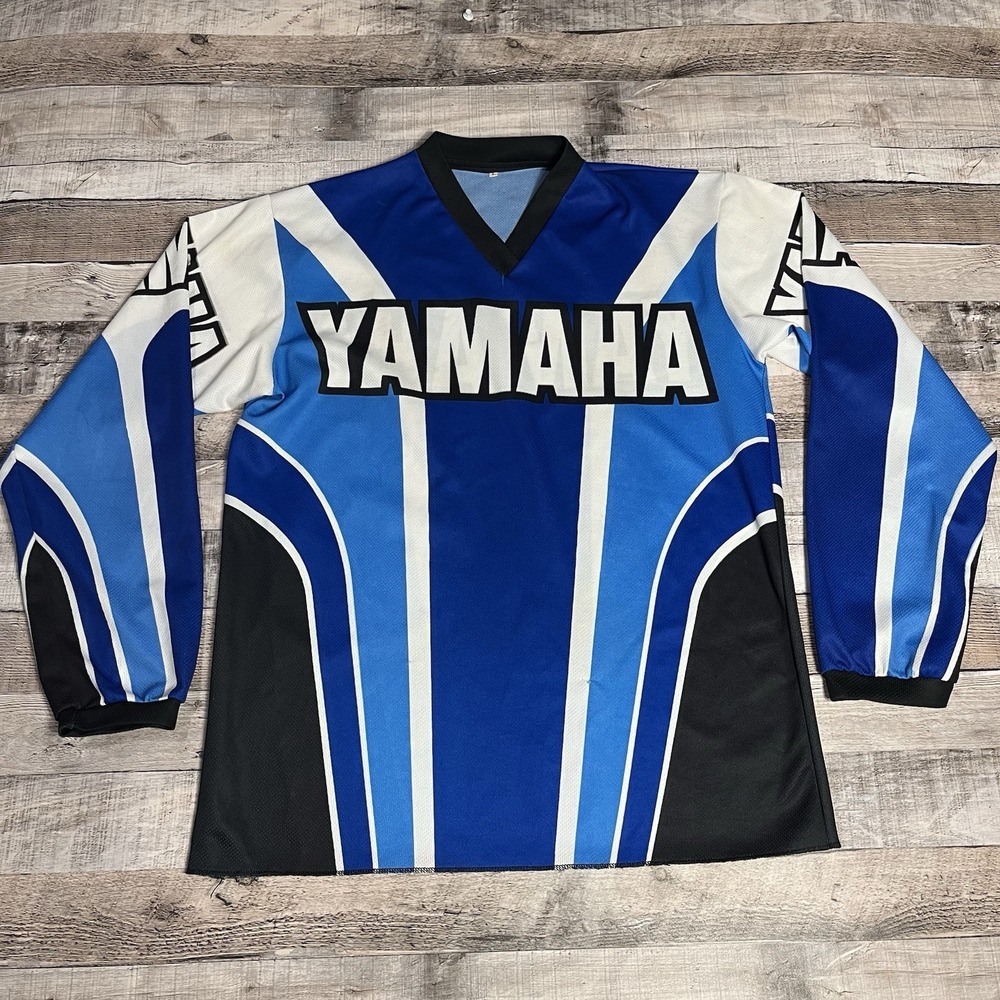 Yamaha Jersey Size Large Blue Vintage Motocross Gear Too Activewear